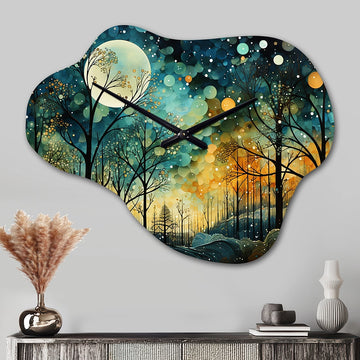 Enchanted Forest - Asymmetric Metal Wall Clock